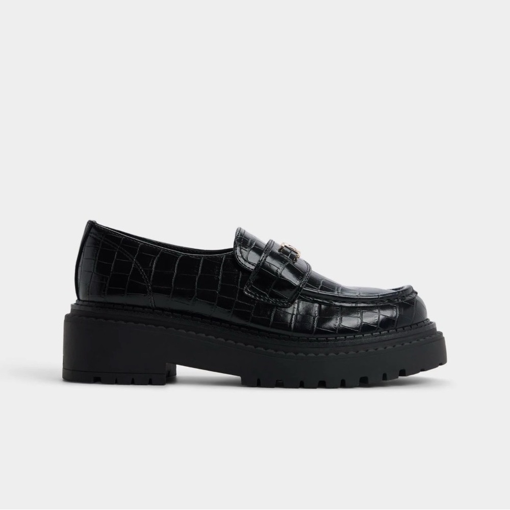 Aldo Miravelle Black Textured Loafers Size 9